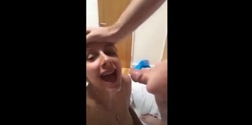 Full Load Of Sticky Cum On Her Face