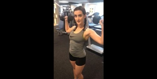Horny Brunette With Hot Tits Picked Up At The Gym By Black Guy
